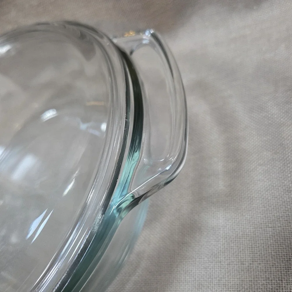 Vintage Anchor Ovenware Clear Glass 2 Qt Casserole Dish With Lid 9